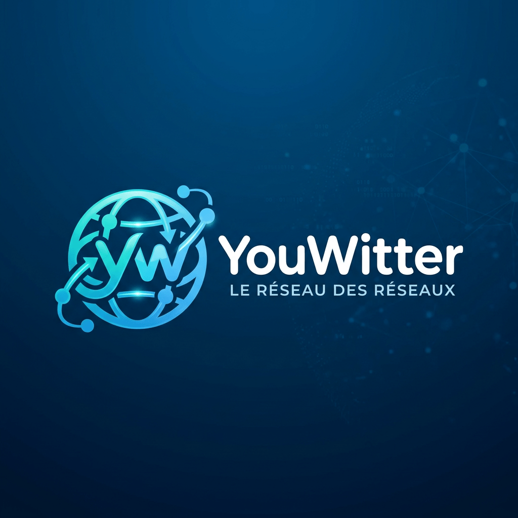 YouWitter logo with stylized 'yw' in a connected globe and text 'YouWitter Le réseau des réseaux'